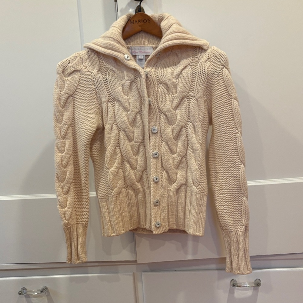 100% Cashmere Cable Cardigan
